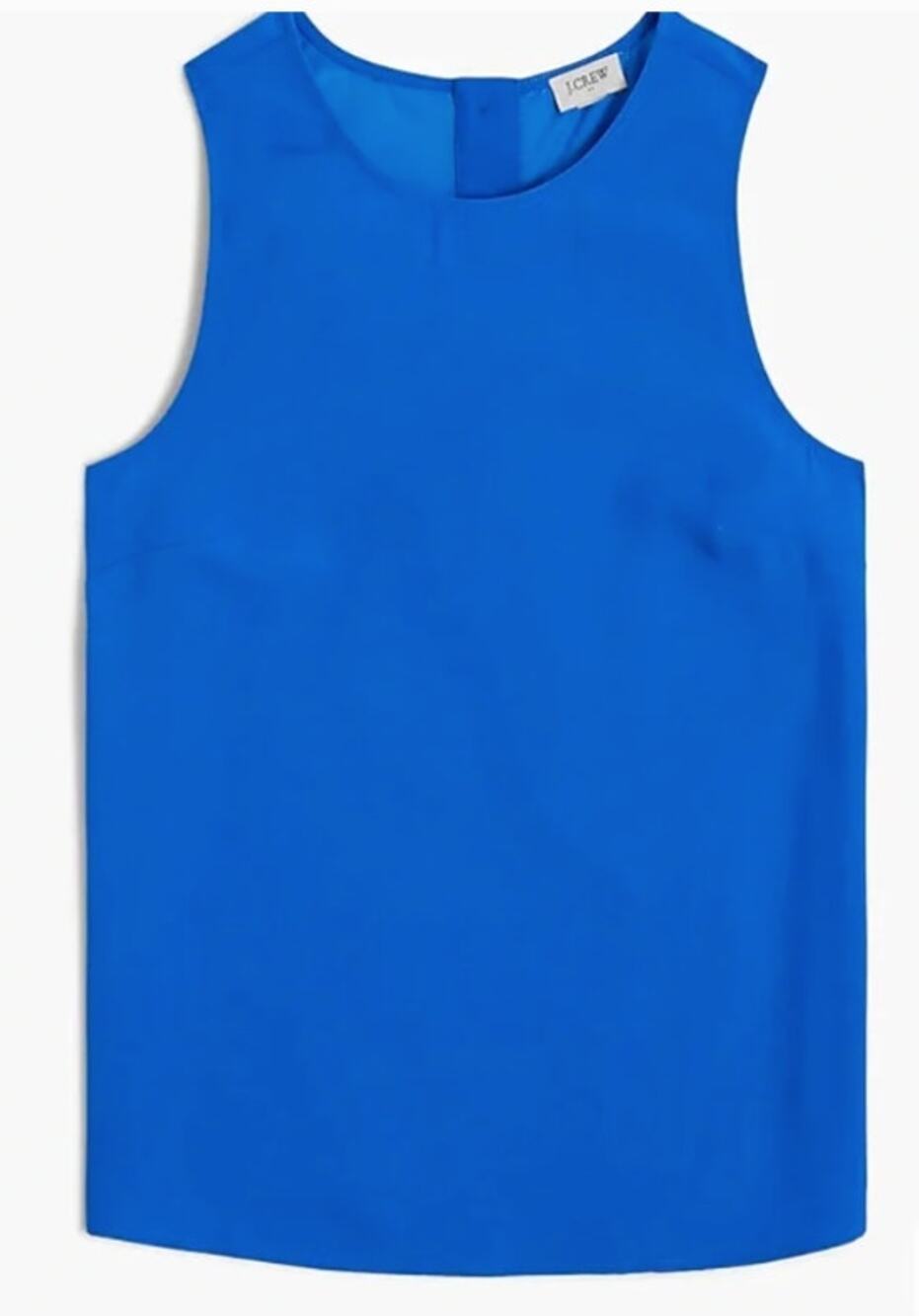NWT J.Crew Factory Sleeveless Button-Back Shell Blue Medium BY429